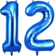 Luftballon Zahlen 12 Blau