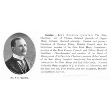 JOHN EGERTON QUESTED of The Firs, Cheriton - Antique Print 1904