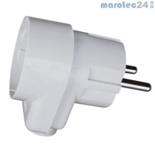 Schuko Kupplung Steckdose, Winkel-Zwischenstecker mit Kabelabzweig 16A/250V Weiß