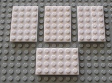 4 x Lego weiße Platte weiße