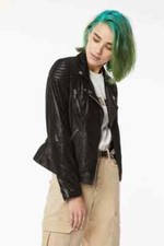 Super Promo GAS Echtleder Bikerjacke Snake Print ✅Kostenloser Versand in 72 Stunden