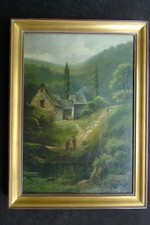 Hermann Baisch 1846-1894 Bäuerliches Gehöft in abendlicher Stimmung