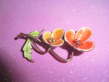 Blumenbrosche - 2 Blumen -