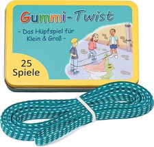 GLÜCKSWOLKE Gummitwist + Buch Mit 25 Spiele - Indoor & Outdoor Spielzeug Für Kin