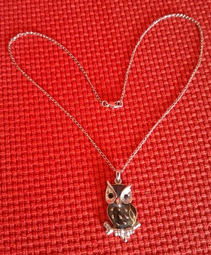 Silberne kette mit eule - mit,