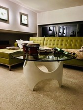 Space Age Couchtisch weiße Buche von Opal 1970 70er 60er Design Vintage Antik