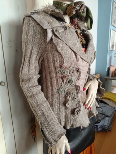 Jacke strickjacke beige 40 - strickjacke,