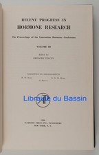 Jüngste Fortschritte in der Hormonforschung Proceedings Laurentian Hormone Vol III 1948
