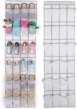 Tür-Schuhregal 24 Taschen Hängend mit Haken, Organizer Für Schuhe & Socken