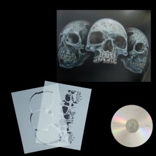 Schablone Schädel Trio Airbrush Schablonen  308 & AnleitungsCD