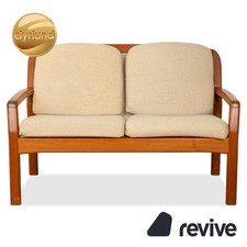 Dyrlund Zweisitzer Holz Stoff Braun Beige Mid Century