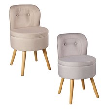 Echtwerk Sessel Vince mit Rückenlehne und Aufbewahrungsfunktion Sitzhocker 