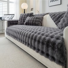 Rutschfest Sofabezug Sofa Sitzkissenbezug Plüsch Sofaüberwurf Couch 1 - 4 Sitzer