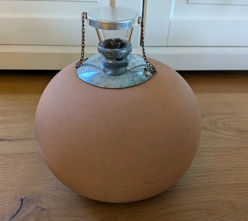Terracotta öllampe 22cm - terracotta,
