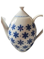 Arzberg Indigo Teekanne weiß Blumenmuster 16cm Porzellan Charmant