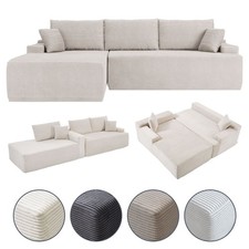 Ecksofa Sofa Couch Cordsofa modular Kissen Modulsofa Cord Wohnzimmer Juskys®