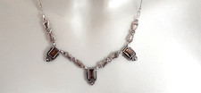 ART DECO ° SILBER COLLIER ° 935 / ooo ° RAUCHQUARZ / MARKASITEN ° Silberschmuck