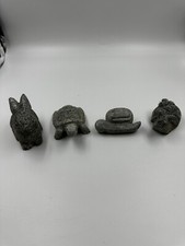 Granitfiguren Konvolut Hase Schnecke Schildkröte und  1 Speckstein Schnecke