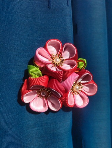 Kanzashi haarspange handarbeit - kanzashi,