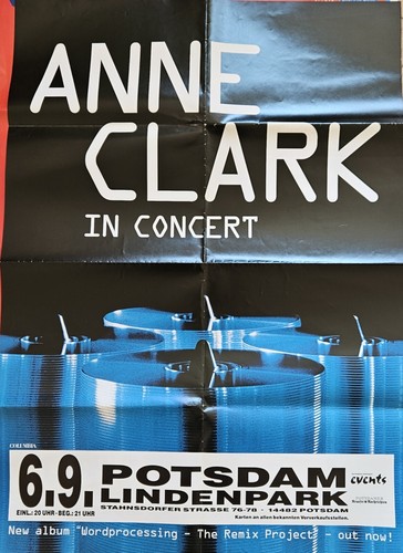 Anne clark konzertposter - clark.,