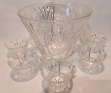 Bowle Set Bowleservice Bleikristallglas 5 Gläser ausgefallene Form sehr schwer