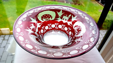 große Glas Schale - BÖHMEN  EGERMANN  - Rubinglas - dekorativ - D = 25,5 cm -