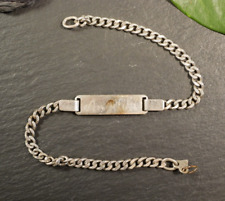 Starkes 835 Silber Armband Panzerarmband Plakette Gravur Unisex Damen Herren