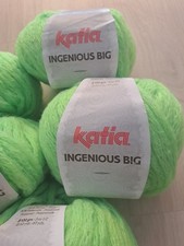 Wolle Konvolut Katia, 10 Kn. neu, INGENIOUS big neon grün 85 Chunky, Wolle GRÜN
