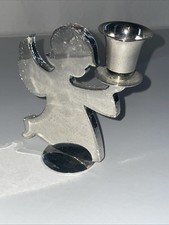 Fink Engel,Kerzenständer, versilbert, Farbe Silber, H.13cm,B.10,5cm