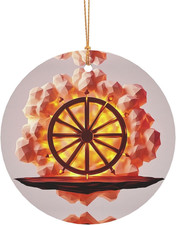 Runde Weihnachtsanhänger Wheel of Ixion Baumschmuck Party Deko Goldenes Seil