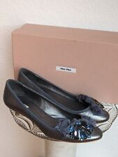Miu Miu Kitten Heels - Ballerinas Metallisch Blau GR. 38,5