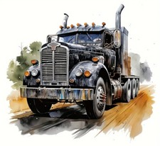 Bügelbild ca. 18x20 cm American Truck USA Peterbilt DTF-Transferdruck Bügelmotiv