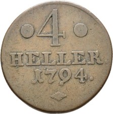 Hessen Kassel 4 Heller 1794