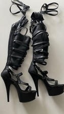 Pleaser Overkneestiefel Leder
