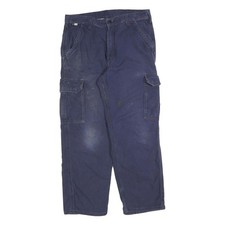 Carhartt Herren Baumwollmischung Navy Relaxed Cargo Hose W36 L30 Workwear Zip