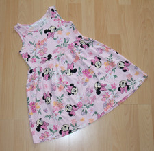 Gr.  122 / 128   Kleid  rosa mit Disney Minnie Maus Blumenmuster H&M Mädchen