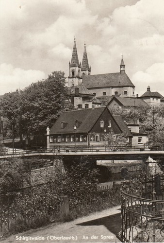 Postkarte schirgiswalde an - postkarte, /