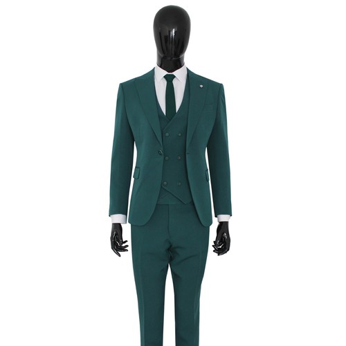 Slim fit herrenanzug grün - fit, in