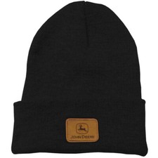 JOHN DEERE  Strickmütze Beanie Winter Mütze Logo Warm Unisex Acrylfaser Schwarz