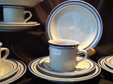 Kaffeeservice Gedecke für 5 Personen & mehr  Keramik Grau Blaue Linien NEUWARE