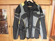 Polo FLM Greyhound Motorrad Jacke Textil Damen Gr. L schwarz/gelb/grau mit Gürte