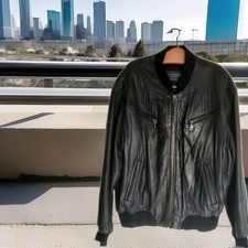 Rosner Vintage Herren Lammnappa Lederjacke/Blouson, Schwarz, Größe 54