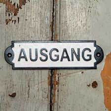 Schild Eisen Gusseisen "Ausgang" Exit Türschild