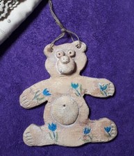 Wand/Tür/Fenster Deko"Teddy Bär"Ton Handarbeit Rosa Rustikale Massive Ausführung