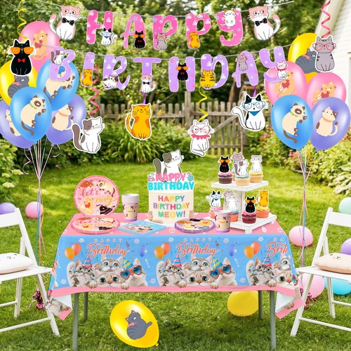 Katze geburtstag deko meow - deko,