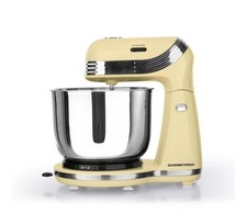 Gourmetmaxx Küchenmaschine Retro 50s Style  Knetmaschine Mixer Edelstahl Vanille