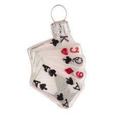 Christbaumkugel Figur "kleine Spielkarten" Christbaumschmuck Glas Weihnachten