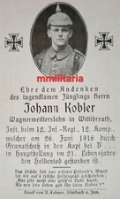 Sterbebild WWI Infanterist
