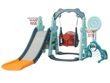 Kunststoff-Turmrutsche mit Schaukel und zwei Körben, 180 x 190 x 123 cm - N