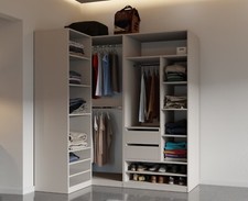 Eckgarderobenschrank-Set TRES F offener Kleiderschrank mit Kleiderstangen